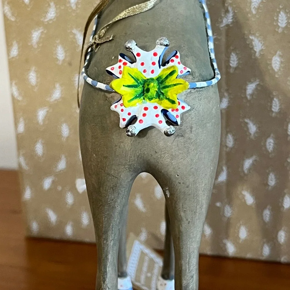 MacKenzie-Childs Patience Brewster Maude Moose Ornament Handmade‎ Hand-Painted